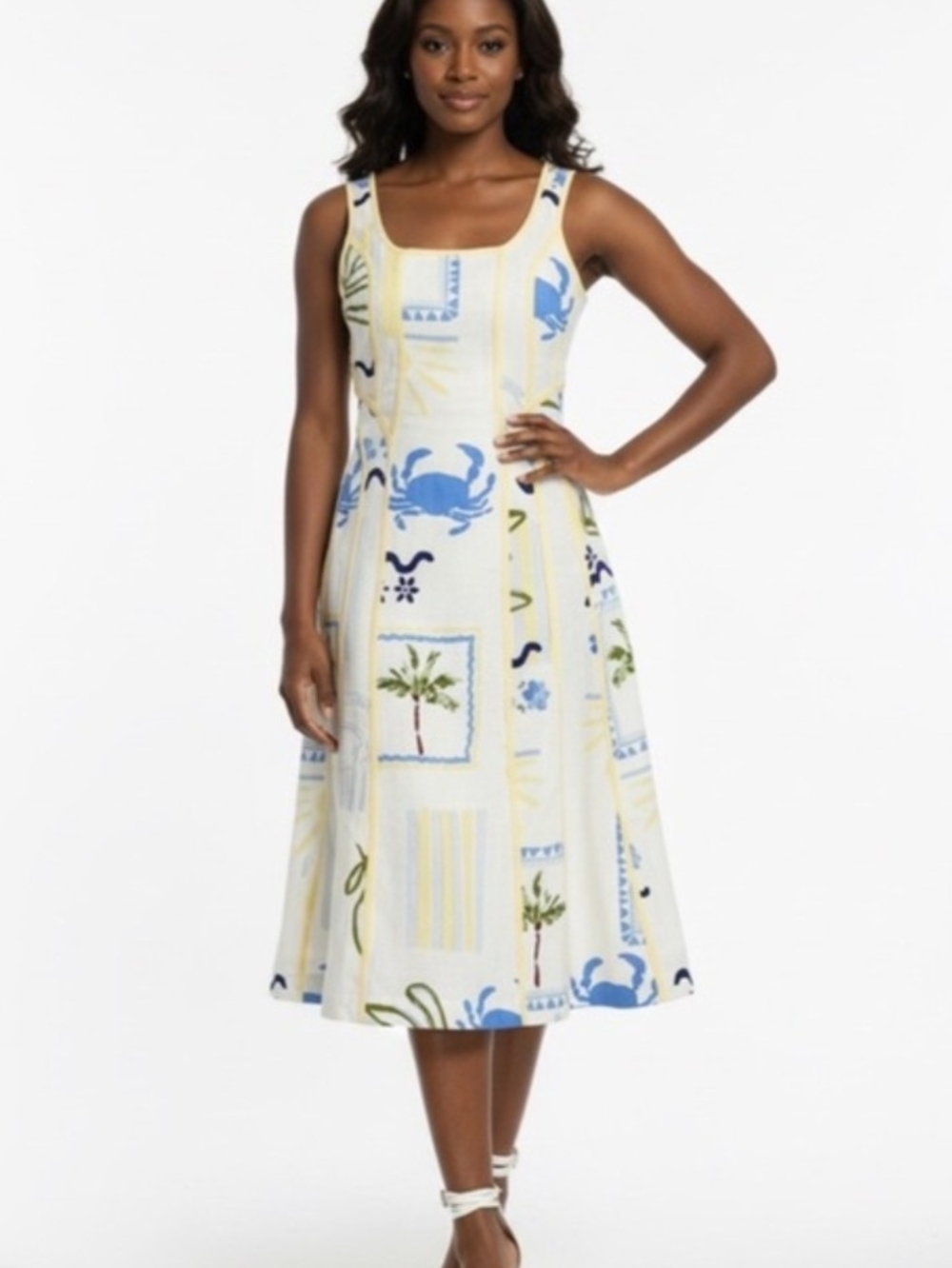 Caroline Constas Coastal Sun Midi Dress NEW